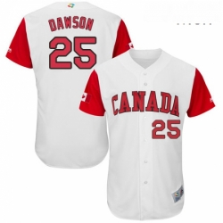 Mens Canada Baseball Majestic 25 Shane Dawson White 2017 World Baseball Classic Authentic Team Jersey