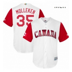 Mens Canada Baseball Majestic 35 Dustin Molleken White 2017 World Baseball Classic Replica Team Jersey