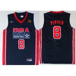 1992 Olympics Team USA 8 Scottie Pippen Navy Blue Swingman Jersey