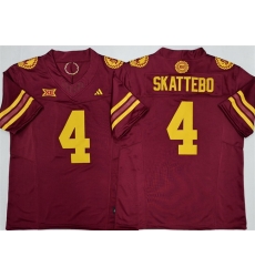 Men Arizona State Sun Devils 4 Cam Skattebo Red 2025 F U S E  Vapor Limited Stitched Jersey