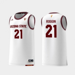 Men Arizona State Sun Devils Jack Roggin White Replica College Basketball Jersey