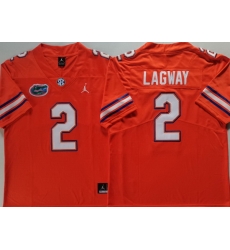 Men Florida Gators White #2 DJ LAGWAY Orange Stitched NCAA Jersey