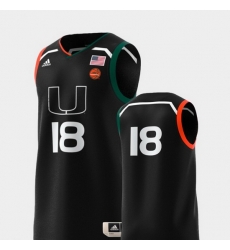 Men Miami Hurricanes Black Basketball Swingman Adidas Replica Jersey