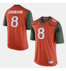 Men Miami Hurricanes Duke Johnson College Football Orange Jersey