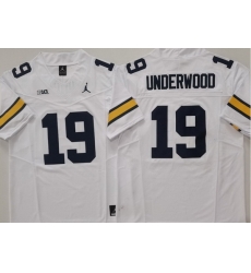 Men Michigan Wolverines #19 Bryce Underwood White Stitched NCAA Jersey