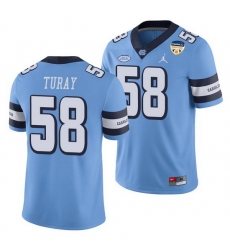 North Carolina Tar Heels Lancine Turay Carolina Blue 2021 Orange Bowl Game Jersey