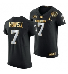 North Carolina Tar Heels Sam Howell Black 2021 Orange Bowl Golden Edition Jersey