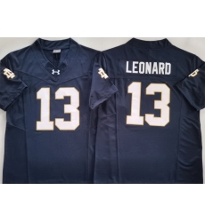Men Notre Dame Fighting Irish #13 Riley Leonard Navy Stitched NCAA Jersey II