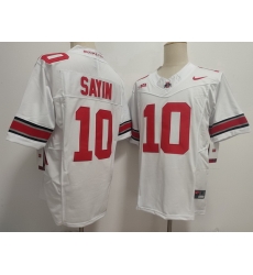 Men Ohio State Buckeyes #10 Julian Sayin White Stitched NCAA Jersey Men Ohio State Buckeyes #10 Julian Sayin White Stitched NCAA Jersey