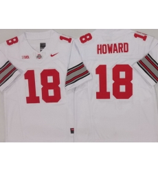 Men Ohio State Buckeyes #18 Will Howard White Stitched NCAA Jersey