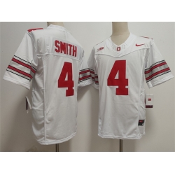 Men Ohio State Buckeyes  4 Jeremiah Smith White F U S E  Limited Stitched Jersey