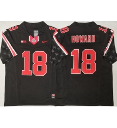 Men Ohio State Buckeyes Black #18 Will Howard Black Stitched F U S E NCAA Jersey