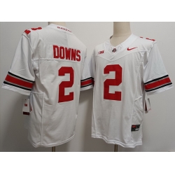 Men Ohio State Buckeyes Caleb Downs #2 White Vapor Limited Stitched NCAA Football Jersey