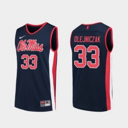 Men Ole Miss Rebels Dominik Olejniczak Navy Replica College Basketball Jersey