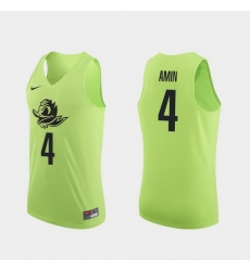 Men Oregon Ducks Ehab Amin Apple Green Authentic College Basketball Jersey 0A