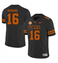 Men Texas Longhorn #16 Arch Manning Black SEC Patch F U S E Limited Jersey