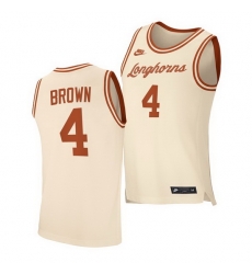 Texas Longhorns Greg Brown Cream Retro Texas Longhorns Jersey