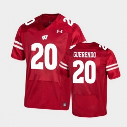 Men Wisconsin Badgers Isaac Guerendo Premier Red Football Jersey