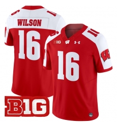 Men Youth Wisconsin Badgers 16 Russell Wilson Red Alternate 2024 Vapor Limited Jersey All Stitched Men Youth Wisconsin Badgers 16 Russell Wilson Red Alternate 2024 Vapor Limited Jersey All Stitched
