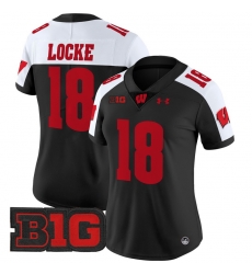 Women Wisconsin Badgers 18 Braedyn Locke Black Alternate 2024 Vapor Limited Jersey All Stitched