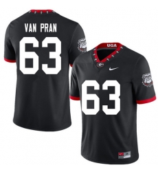 2020 Men #63 Sedrick Van Pran Georgia Bulldogs Mascot 100th Anniversary College Football Jerseys Sal