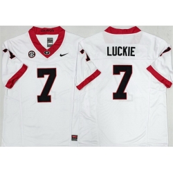 Georgia Bulldogs 7 Lawson Luckie White 2025 F U S E  Stitched Jersey