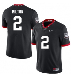 Men #2 Kendall Milton Georgia Bulldogs 100th Anniversary College Football Jerseys Sale-100th Black