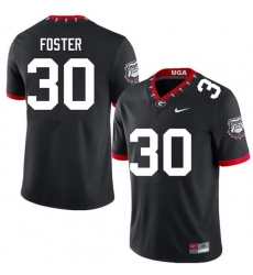 Men #30 Terrell Foster Georgia Bulldogs College Football Jerseys Sale-100th Anniversary