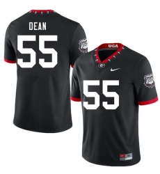 Men #55 Marlin Dean Georgia Bulldogs 100th Anniversary College Football Jerseys Sale-100th Black