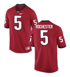 Men Georgia Bulldogs #5 Julian Rochester College Football Jerseys-Red