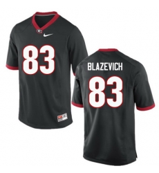 Men Georgia Bulldogs #83 Jeb Blazevich College Football Jerseys-Black