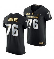 Michigan State Spartans Flozell Adams Golden Edition Nfl Limited Black Jersey