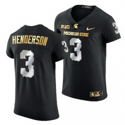 Michigan State Spartans Xavier Henderson 2021 22 Golden Edition Limited Football Black Jersey