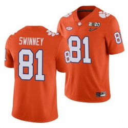 Clemson Tigers Drew Swinney Orange College Football Men'S Jersey