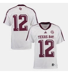 Men Texas A M Aggies College Football White Jersey