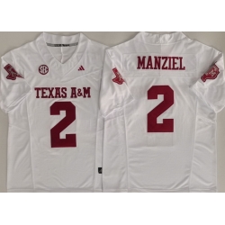 Men Texas A&M Aggies #2 Johnny Manziel White Stitched NCAA Jersey