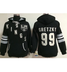 Los Angeles Kings 99 Wayne Gretzky Black Women Old Time Heidi NHL Hoodie