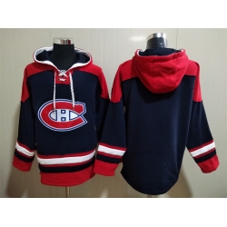 Men Montreal Canadiens Blank Blue Stitched NHL Hoodie