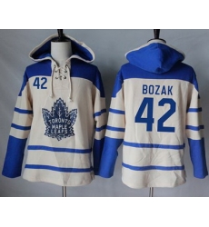 Maple Leafs #42 Tyler Bozak Cream Sawyer Hooded Sweatshirt Stitched NHL Jersey