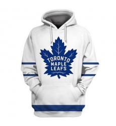 Men Toronto Maple Leafs White All Stitched Hooded Sweatshirt