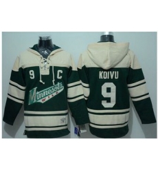 Men Minnesota Wild 9 Mikko Koivu Green Sawyer Hooded Sweatshirt Stitched NHL Jersey