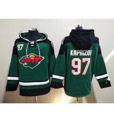 Men's Minnesota Wild #97 Kirill Kaprizov Green Ageless Must-Have Lace-Up Pullover Hoodie