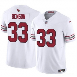 Men Arizona Cardinals 33 Trey Benson White 2024 F U S E  Vapor Untouchable Limited Stitched Jersey