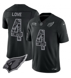 Men Arizona Cardinals  4 Jeremiyah Love Black F U S E  2026 Salute to Service Limited Stitched Football Jersey