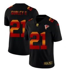 Atlanta Falcons 21 Todd Gurley II Men Black Nike Red Orange Stripe Vapor Limited NFL Jersey