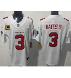 Men Atlanta Falcons  3 Jessie Bates III White 2026 New F U S E  4 Star C Patch Vapor Untouchable Limited Stitched Football Jersey