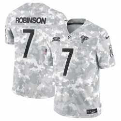 Men Atlanta Falcons 7 Bijan Robinson 2024 Arctic Camo Salute To Service Limited Stitched Football Jersey