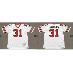 Men Mitchell and Ness Atlanta Falcons 31 William Andrews Authentic White Throwback NFL Jersey