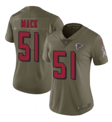 Womens Nike Falcons #51 Alex Mack Olive  Stitched NFL Limited 2017 Salute to Service Jersey