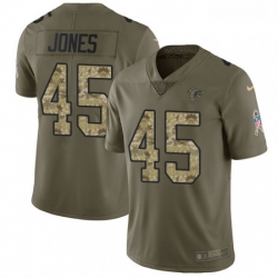 Youth Nike Atlanta Falcons 45 Deion Jones Limited OliveCamo 2017 Salute to Service NFL Jersey